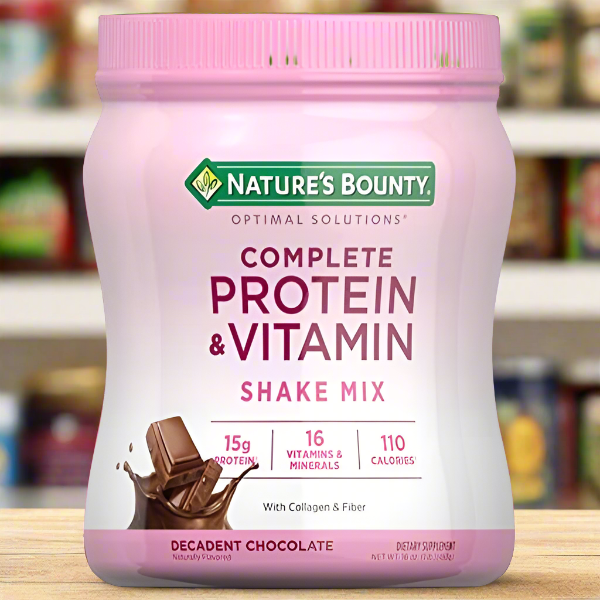 Nature's Bounty Complete Protein & Vitamin Shake Mix Decadent Chocolate, 1 lbs