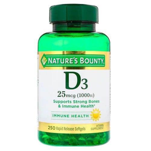 Nature's Bounty Vitamin D3 1000 IU, 250 Ct