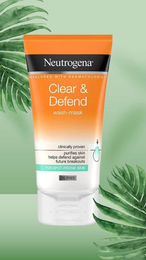 Neutrogena Clear & Defend Wash-Mask For Spot Prone Skin Oil Free 150Ml
