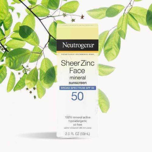 Neutrogena Sheer Zinc Face Mineral Sunscreen Broad Spectrum Spf 50 59Ml