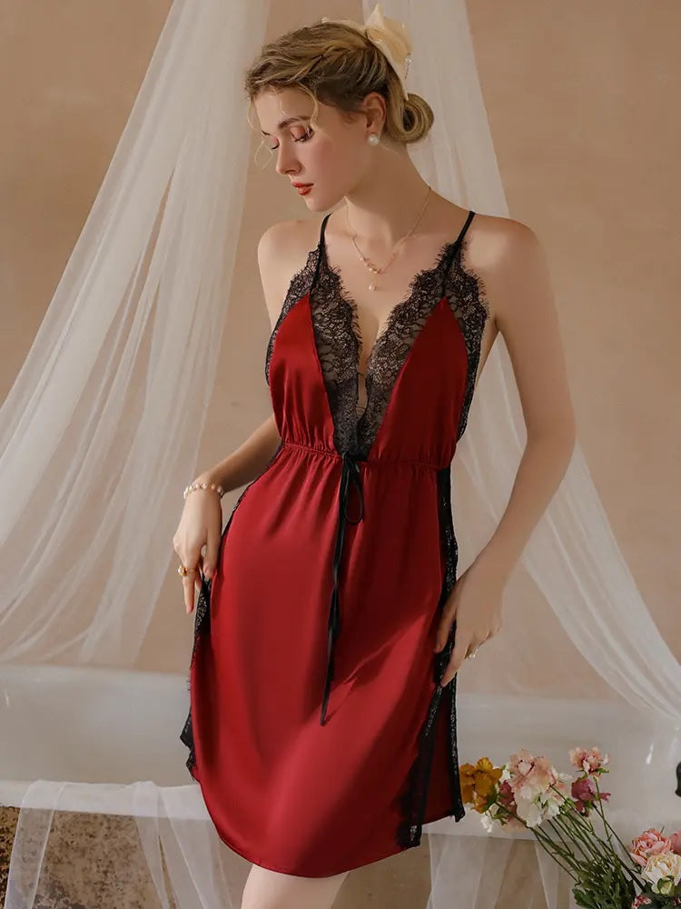 Silky Satin Lace Nightdress