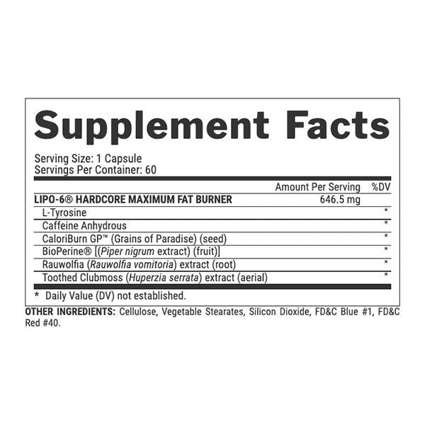 Nutrex Lipo 6 Hardcore 60 Capsules