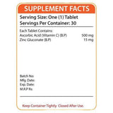 Nutrifactor Nutra-C 500mg Plus Zinc, 30 Ct