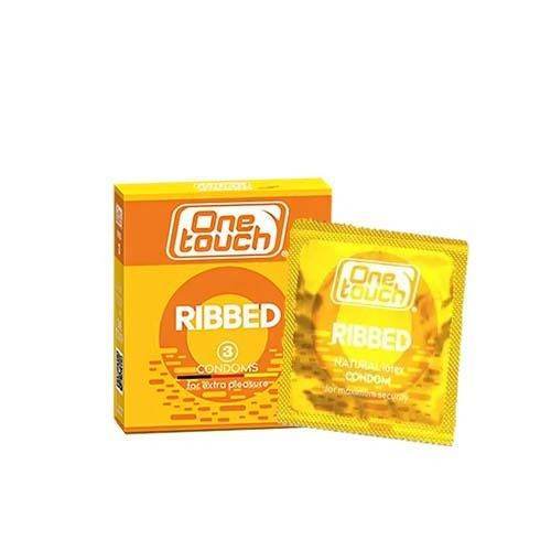 One Touch Ribbed Condoms 3Ct
