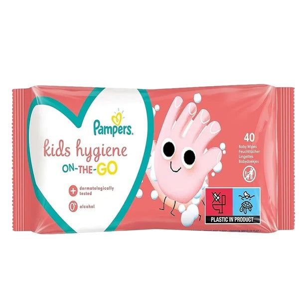 Pampers Kids Hygiene On-The-Go Baby Wipes, 40 Ct