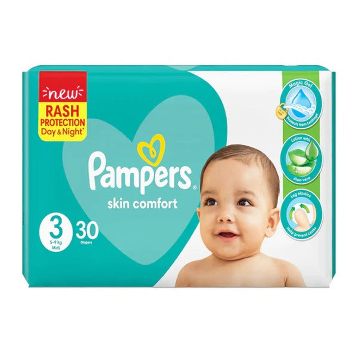 Pampers Skin Comfort Diapers Size 3 (Midi), 30 Ct