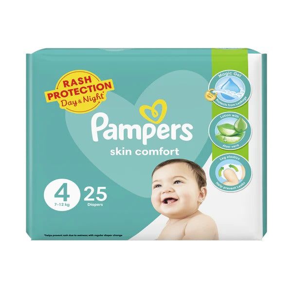 Pampers Skin Comfort Diapers Size 4 (Maxi), 25 Ct