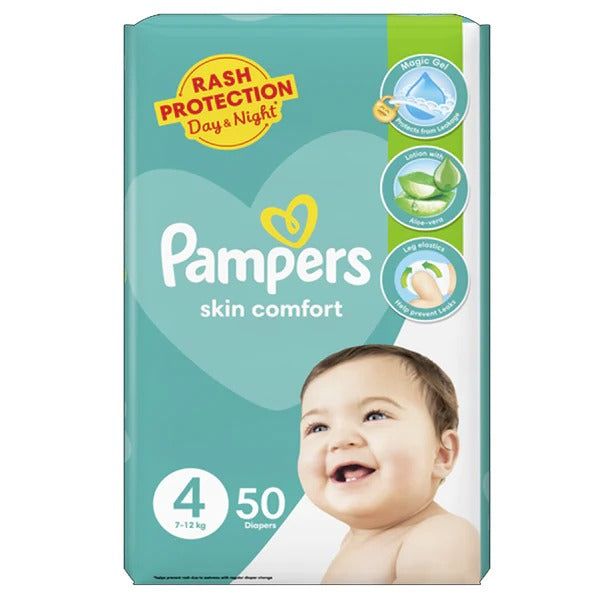 Pampers Skin Comfort Diapers Size 4 (Maxi), 50 Ct