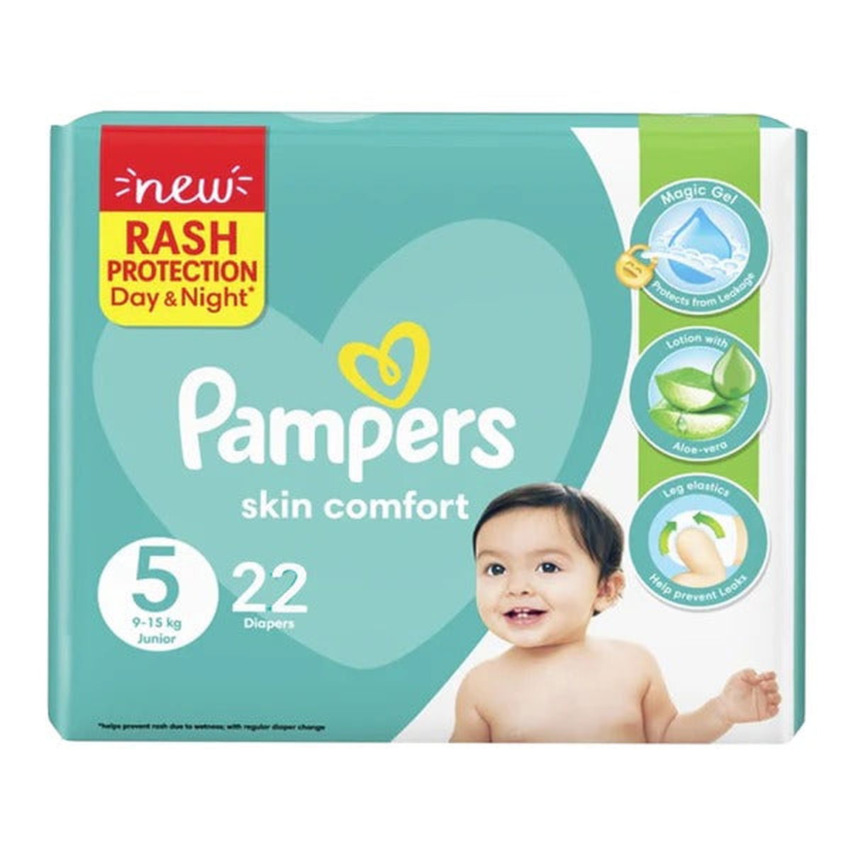 Pampers Skin Comfort Diapers Size 5 (Junior), 22 Ct