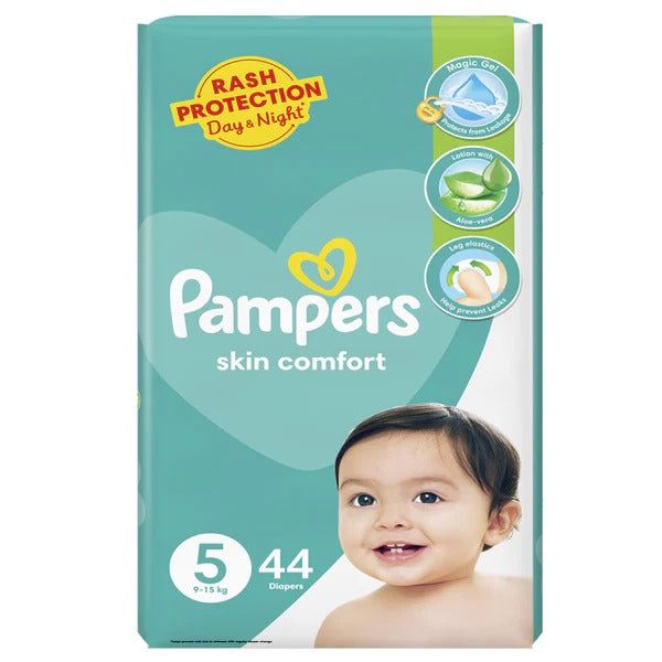 Pampers Skin Comfort Diapers Size 5 (Junior), 44 Ct