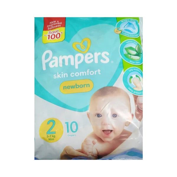 Pampers Skin Comfort Newborn Diapers Size 2 (Mini), 10 Ct