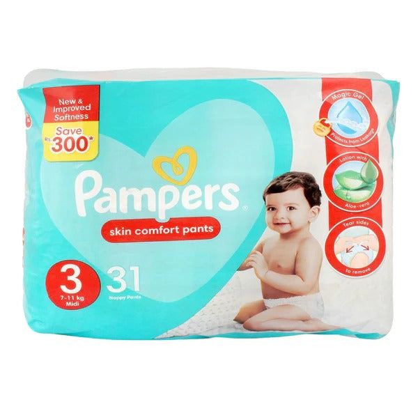 Pampers Skin Comfort Pants Size 3 (Midi), 31 Ct