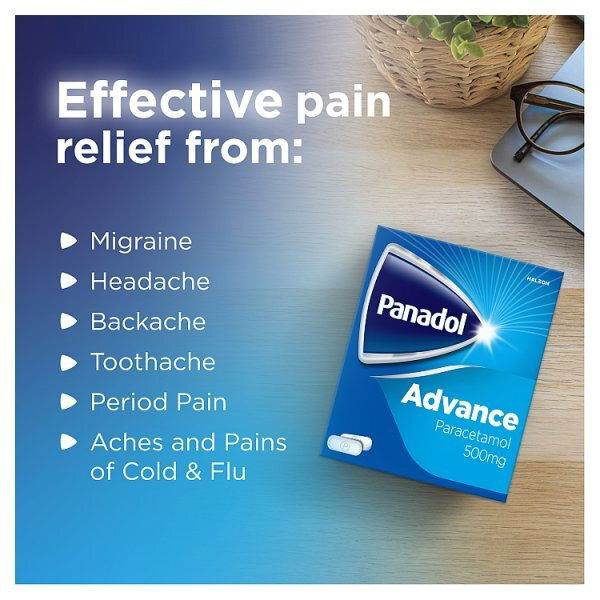 Panadol Paracetamol Tablets Pain Relief 500mg Advance 16s