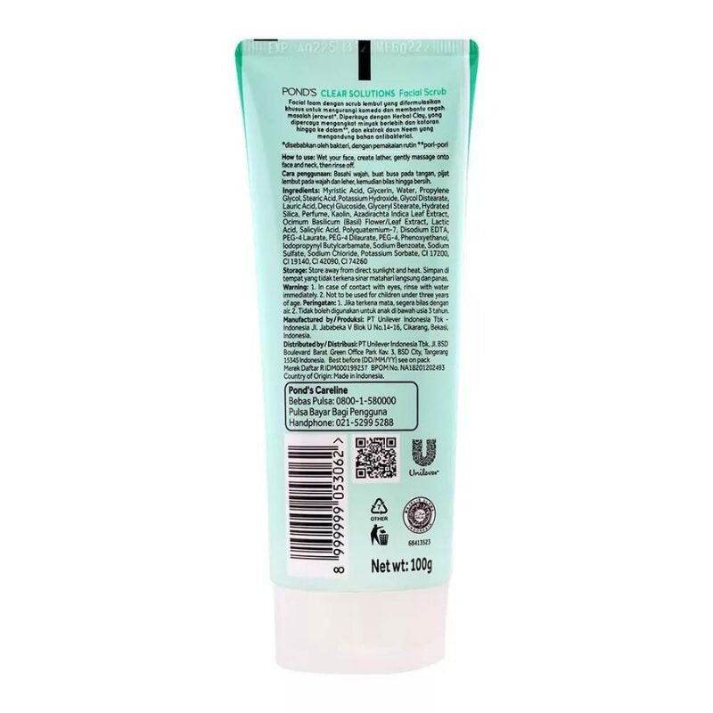 Pond's Clear Solutions Facial Scrub, 100g