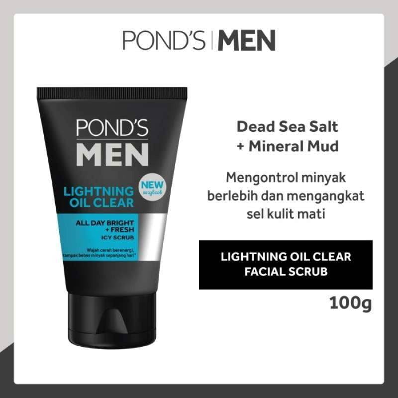 Pond's Men Lightning Oil Clear Icy Scrub, 100g