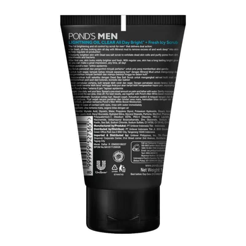 Pond's Men Lightning Oil Clear Icy Scrub, 100g