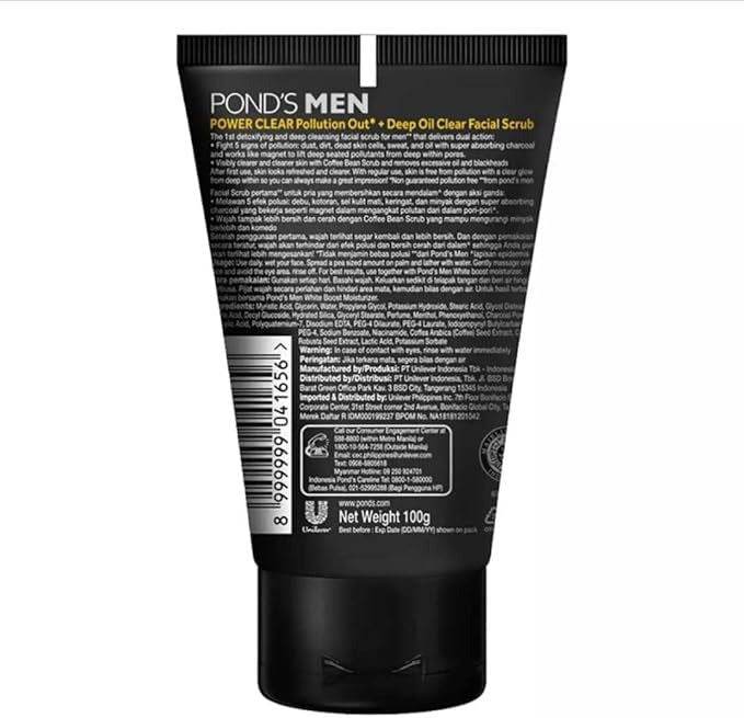Pond's Men Power Clear Facial Scrub, 100g