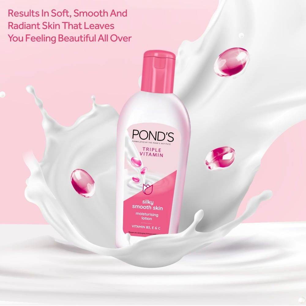 Pond's Triple Vitamin Silky Smooth Skin Moisturising Lotion, 200ml