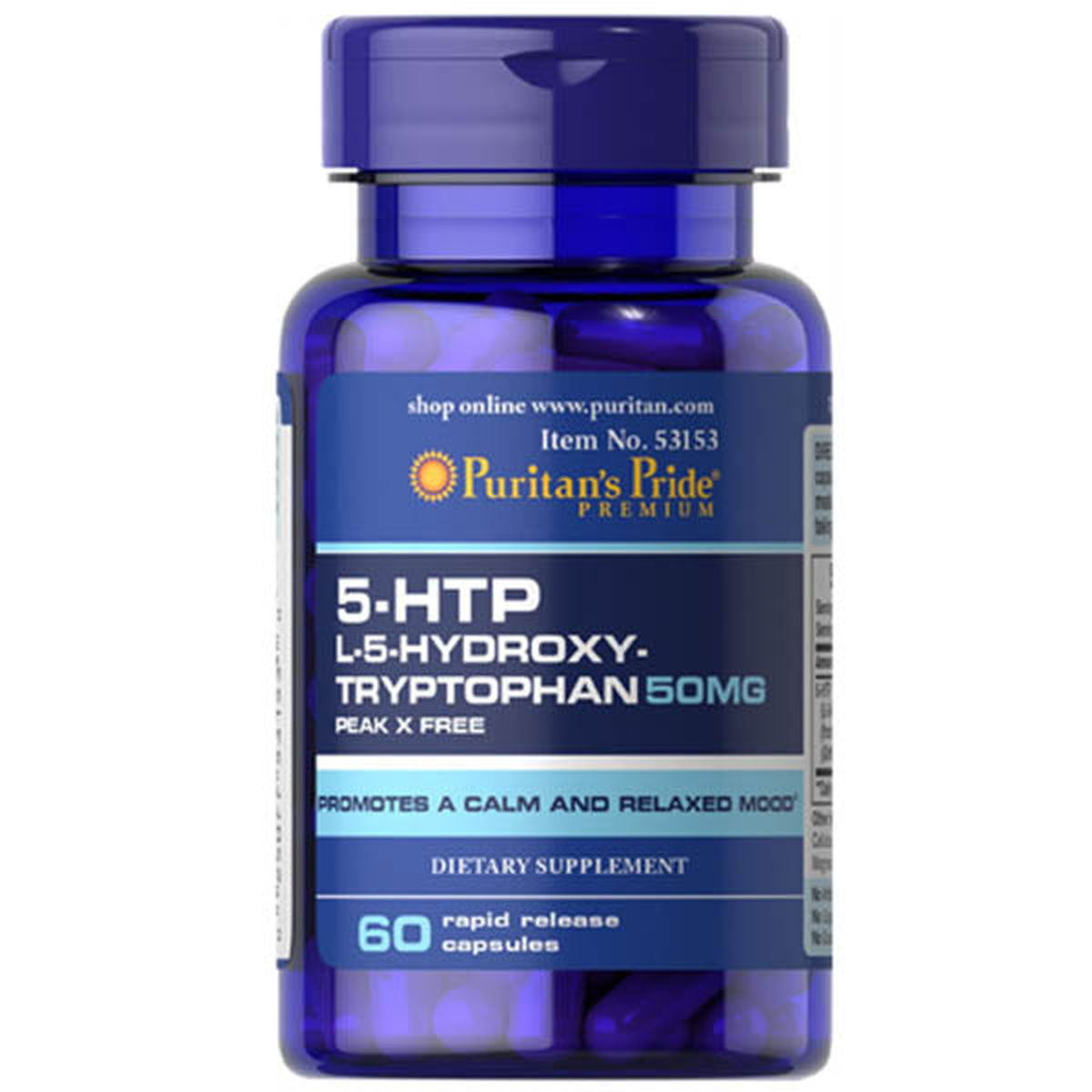 Puritan's Pride 5-HTP 50mg, 60 Ct