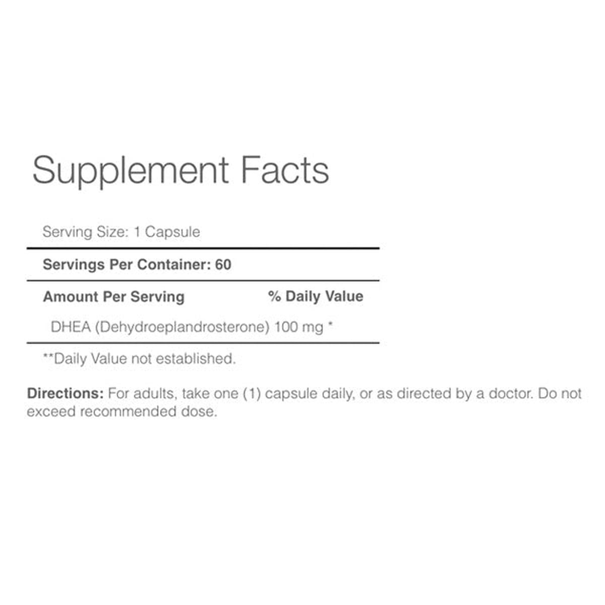 Puritan's Pride DHEA 100mg, 60 Ct