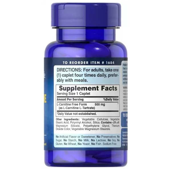 Puritan's Pride L-Carnitine 500mg, 60Ct