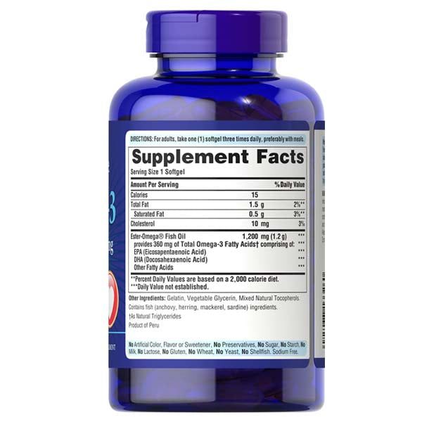 Puritan's Pride Omega-3 Fish Oil 1200Mg 100 Softgels