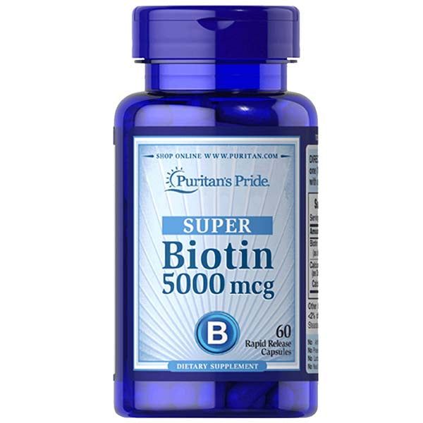 Puritan's Pride Super Biotin Capsules 5000 mcg, 60 Ct