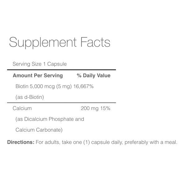 Puritan's Pride Super Biotin Capsules 5000 mcg, 60 Ct