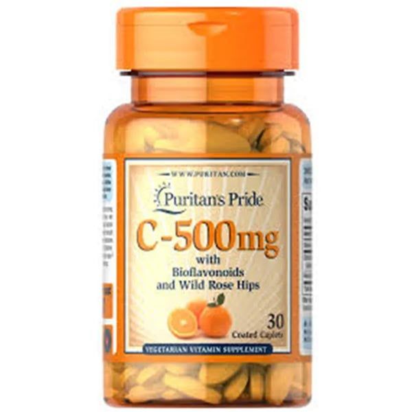 Puritan's Pride Vitamin C 500mg with Rose Hips - 30 Ct