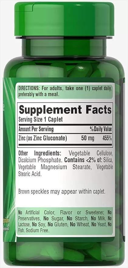 Puritan's Pride Zinc Gluconate 50mg 100Ct