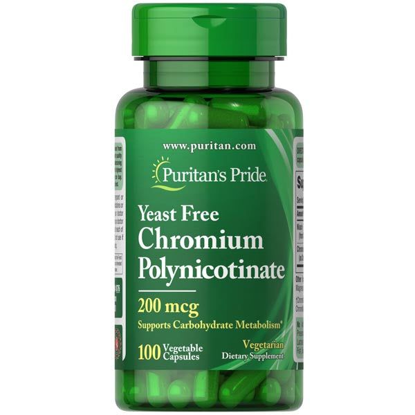 Puritan's Pride Chromium Polynicotinate 200mcg - 100 Tabs