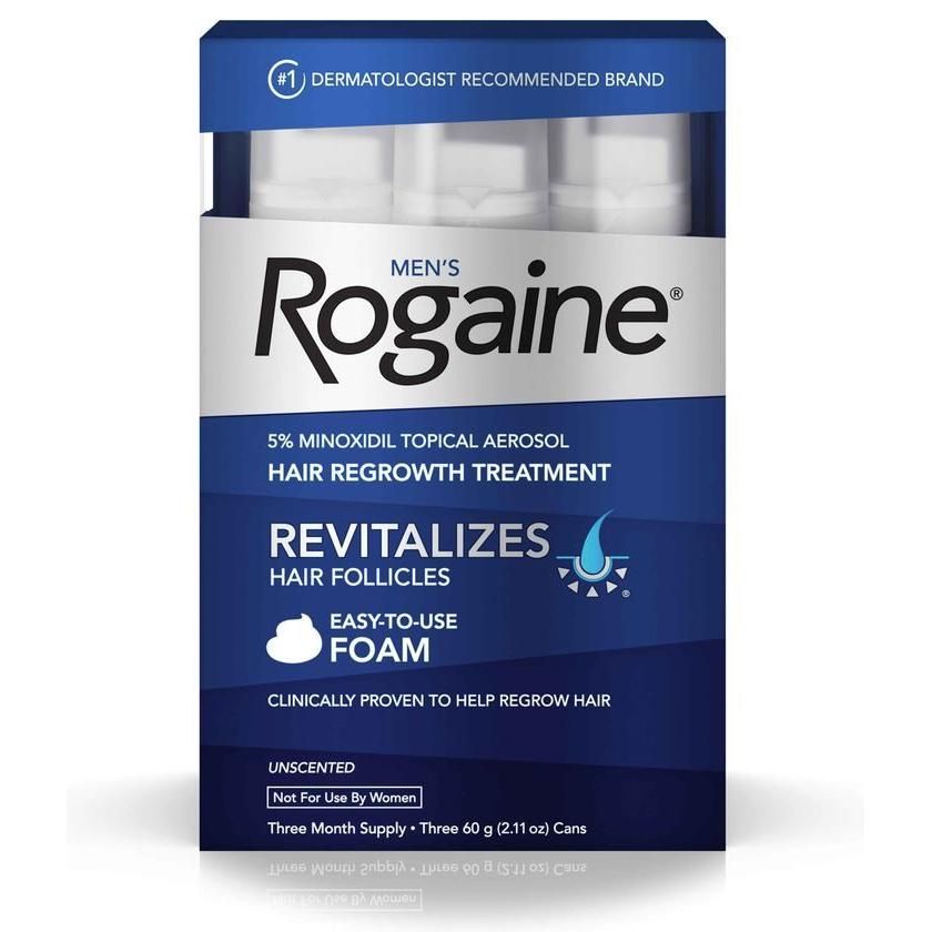 Rogaine Minoxidil Foam 3 Month Supply For Hair Regrowth