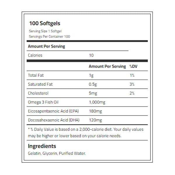 Rule 1 Fish Oil Omega-3s, 100 Softgels