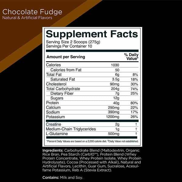 Rule 1 R1 Lbs Gainer Chocolate Fudge, 6 Pound