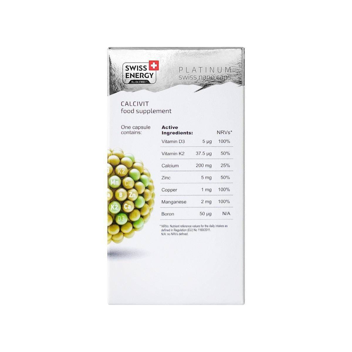 Swiss Energy Calcivit (Calcium + D3 + K2), 30 Ct