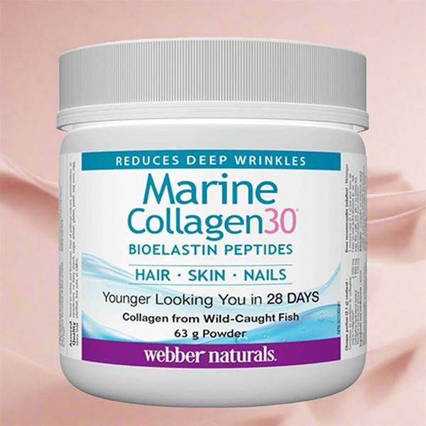 Webber Naturals Collagen30 Marine Collagen Bioelastin Peptides, 63 g