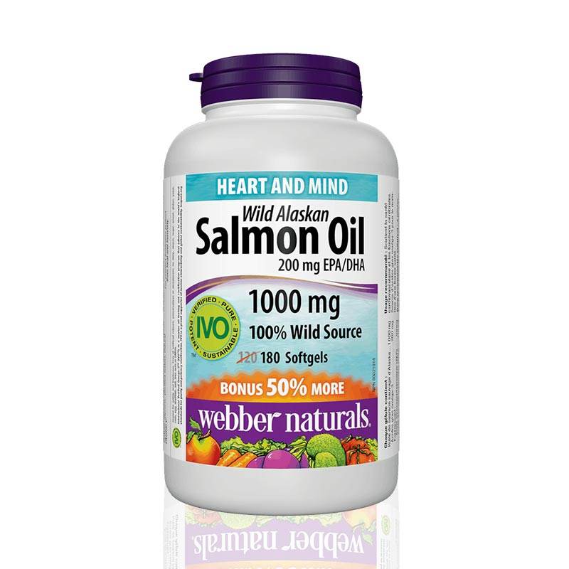 Webber Naturals Wild Alaskan Salmon Oil 1000mg, 180 Ct