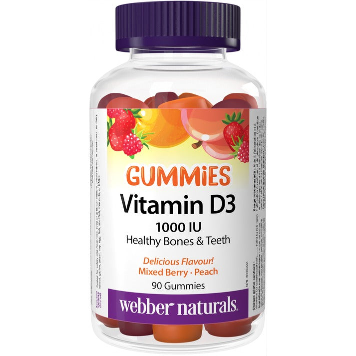 Webber Naturals Vitamin D3 1000 IU 90 Gummies