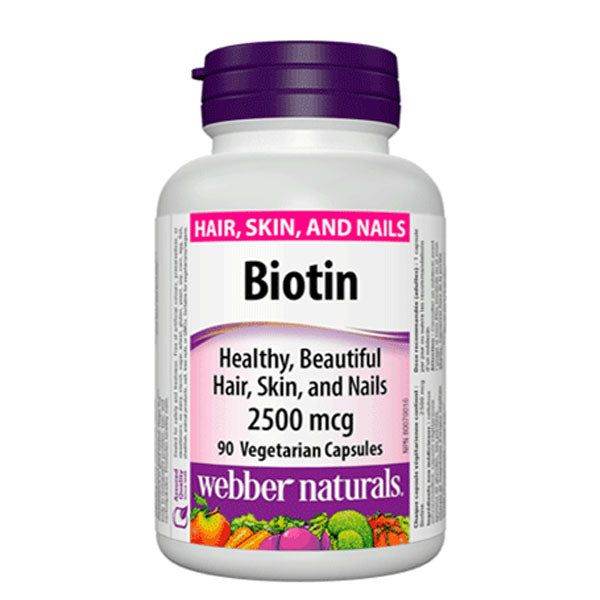 Webber Naturals Biotin 2500 mcg, 90 Ct