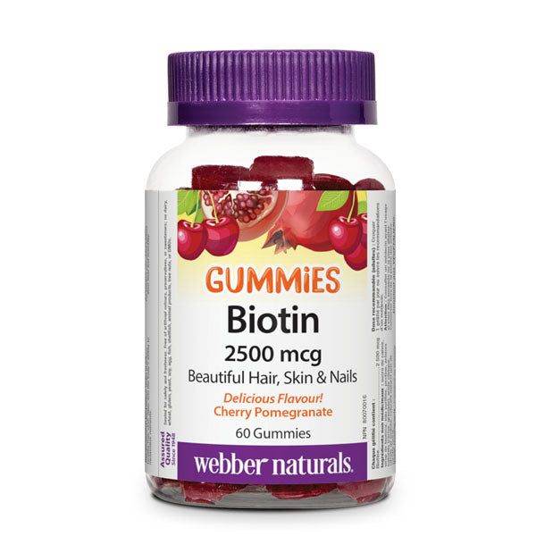 Webber Naturals Biotin Gummies 2500 mcg, 60 Ct
