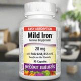 Webber Naturals Mild Iron Ferrous Bisglycinate, 90 Ct