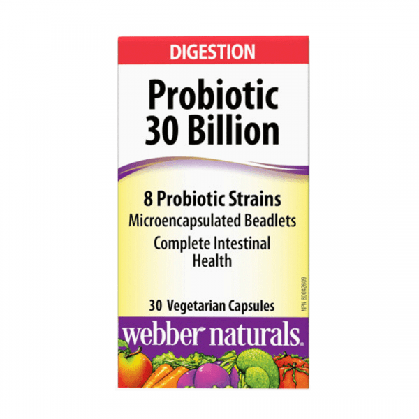 Webber Naturals Probiotic 30 Billion 8 Probiotic Strains, 30 Ct