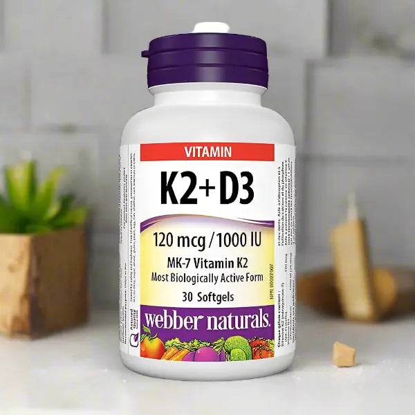 Webber Naturals Vitamin K2 + D3, 30 Ct