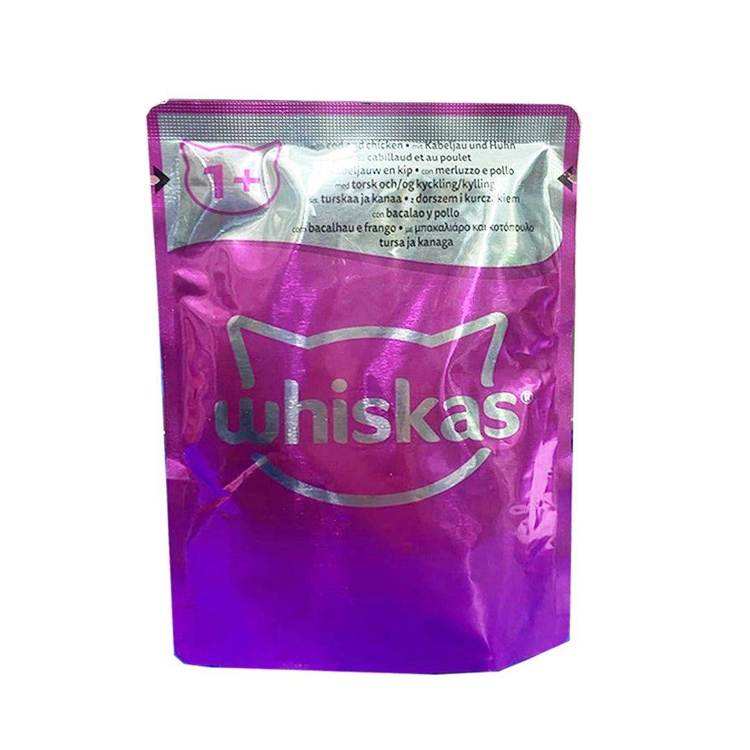 Whiskas 1+ Adult Cod and Chicken Wet Food Pouch, 85g