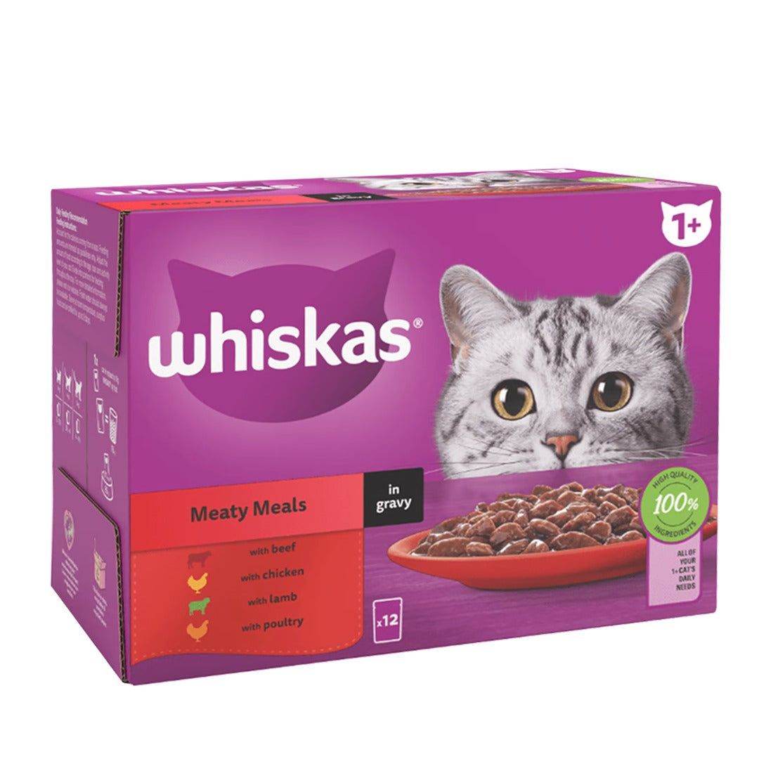 Whiskas 1+ Adult Meaty Meals Jelly Wet Food, 1.2Kg