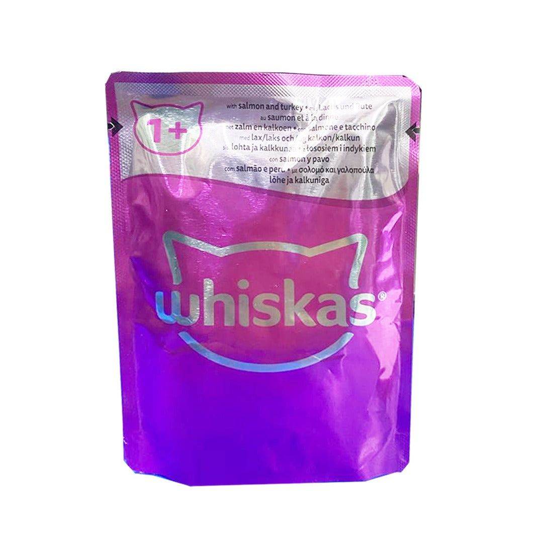 Whiskas 1+ Adult Salmon and Turkey Wet Food Pouch, 85g